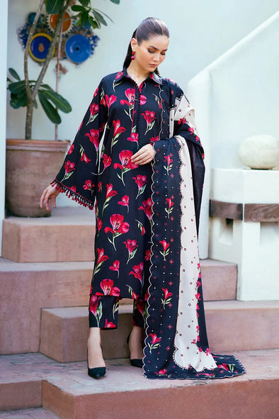 Luxury Lawn Print Shirt With Voil Dupatta